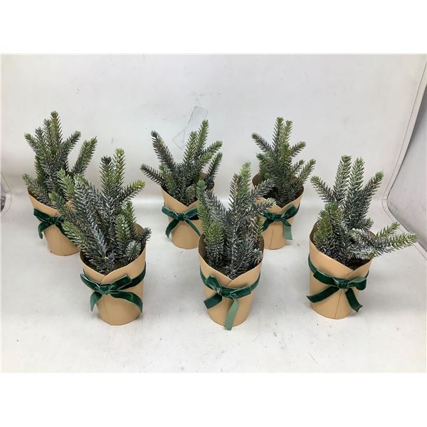 Small Artificial Potted Evergreens
