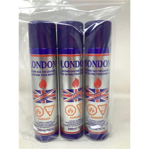 London Butane Gas for Lighters (3 x 300ml)