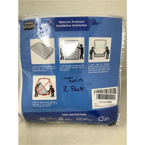 Utopia Twin Mattress Protector (2pk)
