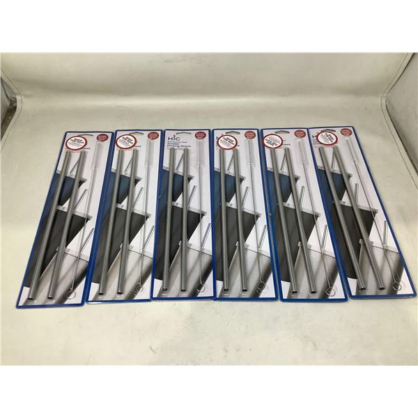 Hic Stainless Steel Tumbler Drinking Straws (6 x 2)