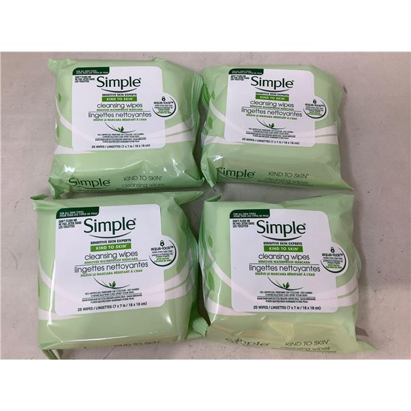 Simple Cleansing Facial Wipes (4 x 25)