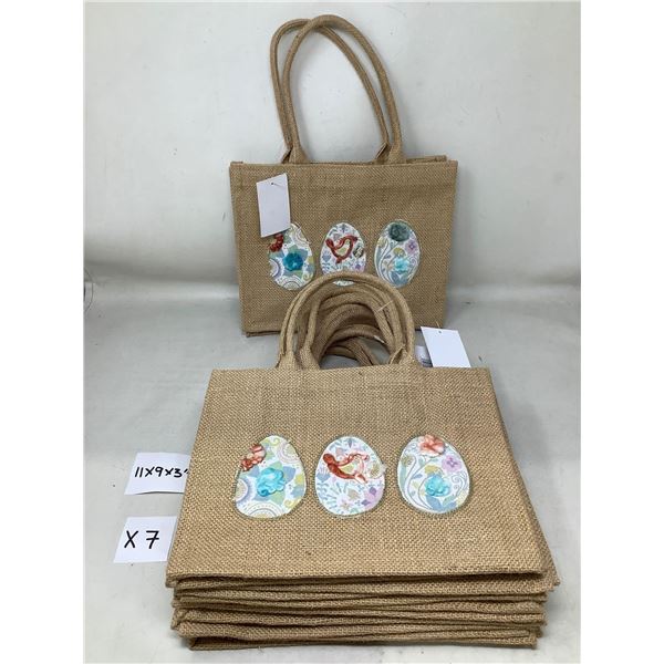 Easter Egg Jute Bags (7- 11in x 9inx 3in)