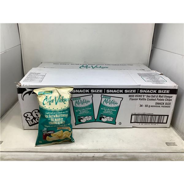 Miss Vickies Sea Salt & Malt Vinegar Kettle Cooked Chips (36 x 55g)