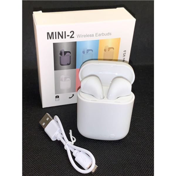 MINI-2 Wireless Earbuds with charger and case NEW IN BOX-White