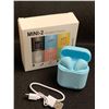 Image 1 : MINI-2 Wireless Earbuds with charger and case NEW IN BOX-Blue