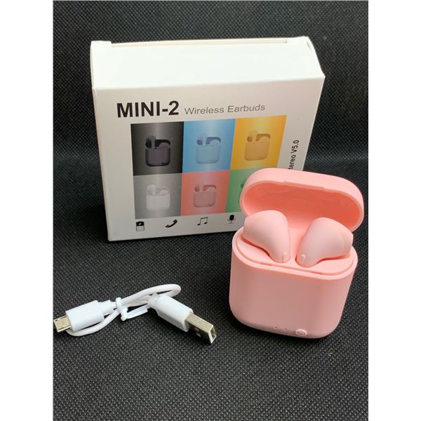 MINI-2 Wireless Earbuds with charger and case NEW IN BOX- Pink