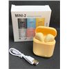 Image 1 : MINI-2 Wireless Earbuds with charger and case NEW IN BOX- Yellow