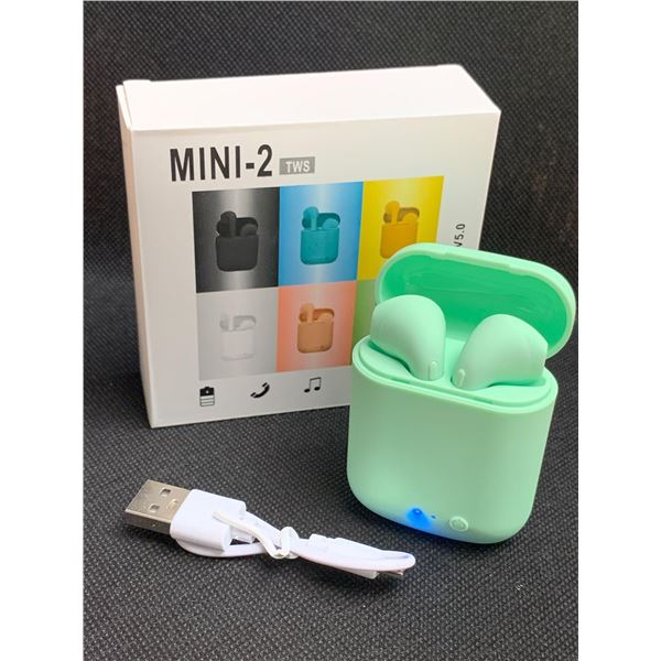 MINI-2 Wireless Earbuds with charger and case NEW IN BOX- Green