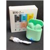 Image 1 : MINI-2 Wireless Earbuds with charger and case NEW IN BOX- Green