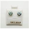 Image 1 : 10K White Gold Light Bluish Green Moissanite(1.5ct) Earrings $ 1610