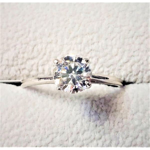 10K White Gold White Moissanite(0.7ct) Ring (~Size 6.5) $1285