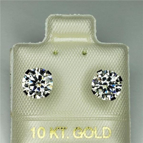 10K White Gold White Moissanite(1.52ct) Earrings $1110.00