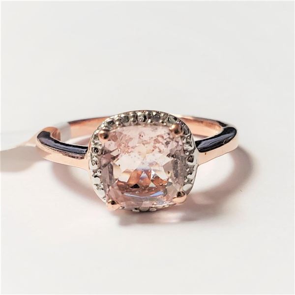Silver Morganite Ring (~Size 7)(Ring is resizable for $40) (~length inches), Suggested Retail $400