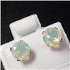 Image 2 : 10K White Gold Opal(1ct) Earrings (~Size )(Ring is resizable for $40) (~length inches), Made in Cana