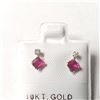 Image 1 : 10K Yellow Gold Ruby(0.44ct) Diamond(0.06ct) Earrings $910