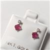 Image 2 : 10K Yellow Gold Ruby(0.44ct) Diamond(0.06ct) Earrings $910