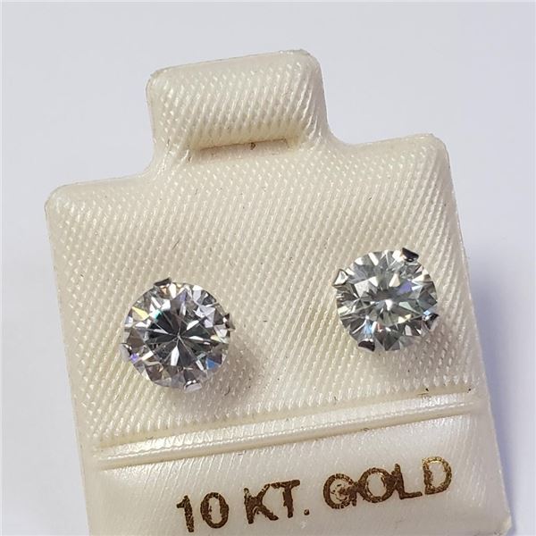 10K White Gold White Moissanite(1.65ct) Earrings $1165