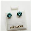 Image 2 : 10K White Gold Vivid Greenish Blue Moissanite(1.5ct) Earrings $1500