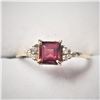 Image 1 : 10K Yellow Gold Garnet(0.8ct) Diamond(0.04ct) Ring (~Size 6.5) $1460