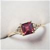 Image 2 : 10K Yellow Gold Garnet(0.8ct) Diamond(0.04ct) Ring (~Size 6.5) $1460