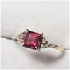 Image 3 : 10K Yellow Gold Garnet(0.8ct) Diamond(0.04ct) Ring (~Size 6.5) $1460
