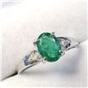 Image 2 : 10K White Gold Emerald(1.1ct) Diamond(0.03ct) Ring (~Size 7.5) $1855
