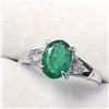 Image 3 : 10K White Gold Emerald(1.1ct) Diamond(0.03ct) Ring (~Size 7.5) $1855