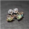 Image 3 : 10K Yellow Gold Opal(1.1ct) Moissanite(0.05ct) Earrings (~Size )(Ring is resizable for $40) (~length