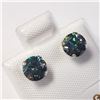 Image 2 : 10K White Gold Deep Greenish Blue Moissanite(1.5ct) Earrings $1455
