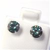 Image 3 : 10K White Gold Deep Greenish Blue Moissanite(1.5ct) Earrings $1455