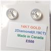 Image 4 : 14K White Gold Diamond (0.19ct) Earrings $1000