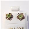 Image 1 : 10K Yellow Gold Peridot 2In1 Earrings (~Size )(Ring is resizable for $40) (~length inches), Made in 