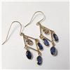 Image 2 : 14K Yellow Gold Sapphire(1.6ct) Diamond (0.4Ct,I1-2,G-H) Earrings $2780