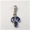 Image 1 : 14K White Gold Sapphire(0.85ct) Diamond(0.09ct) Pendant $1180