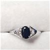 Image 1 : 10K White Gold Sapphire(0.54ct) Diamond(0.02ct) Ring $865