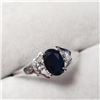 Image 2 : 10K White Gold Sapphire(0.54ct) Diamond(0.02ct) Ring $865