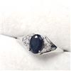 Image 3 : 10K White Gold Sapphire(0.54ct) Diamond(0.02ct) Ring $865