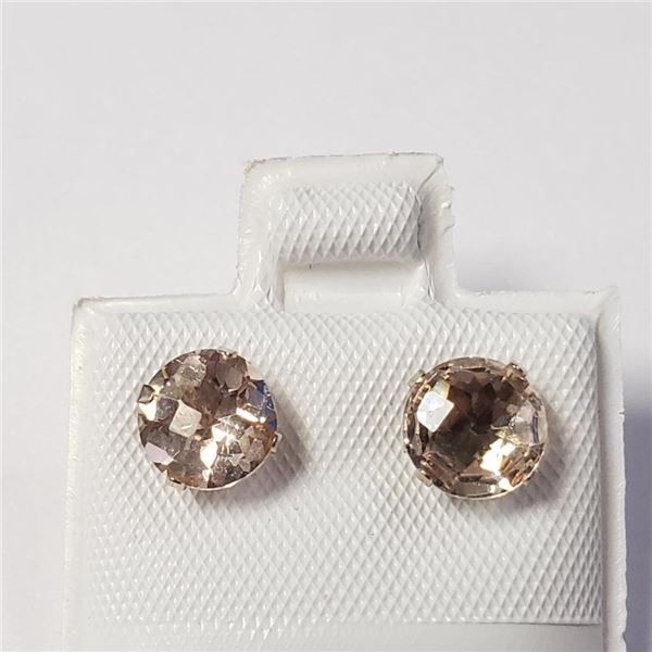 10K Yellow Gold Morganite(1.28ct) Earrings (~Size )(Ring is resizable for $40) (~length inches), Mad