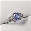 Image 2 : 10K White Gold Tanzanite(0.5ct) Diamond(0.03ct) Ring (~Size 6.5) $1470.00
