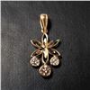 Image 1 : 14K Yellow Gold Diamond (0.2Ct,I1,Light Brown) Diamond (0.25Ct,I1-2,G-H) Pendant $1685