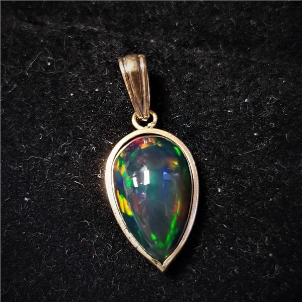 14K Yellow Gold Enhanced Black Opal(2ct) Pendant $1000.00