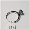 Image 4 : 10K White Gold Light Greenish Blue Moissanite(1.05ct) Ring (~Size 6) $1720.00