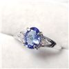 Image 3 : 10K White Gold Tanzanite(1.1ct) Diamond(0.03ct) Ring (~Size 7.5) $2255.00