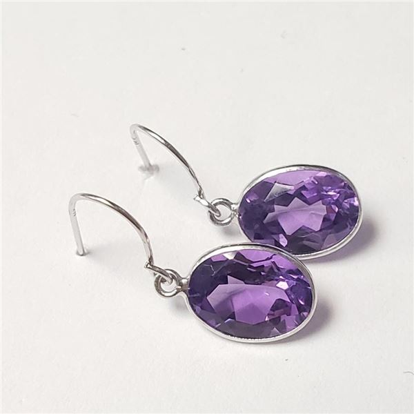 14K White Gold Amethyst(2.4ct) Earrings $1000