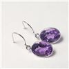 Image 1 : 14K White Gold Amethyst(2.4ct) Earrings $1000