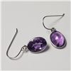 Image 3 : 14K White Gold Amethyst(2.4ct) Earrings $1000