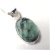 Image 2 : Silver Emerald(23.9ct) Pendant (~Size )(Ring is resizable for $40) (~length inches), Suggested Retai