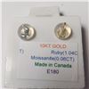 Image 4 : 10K Yellow Gold Ruby(1.04ct) Moissanite(0.06ct) Earrings (~Size )(Ring is resizable for $40) (~lengt