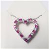 Image 1 : Silver Created Ruby 18" Necklace (~Size )(Ring is resizable for $40) (~length inches), Suggested Ret