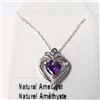 Image 1 : Silver Natural Amethyst 18" Necklace (~Size )(Ring is resizable for $40) (~length inches), Suggested
